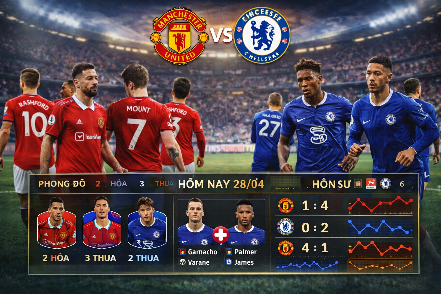 Trận đấu Manchester United vs Chelsea