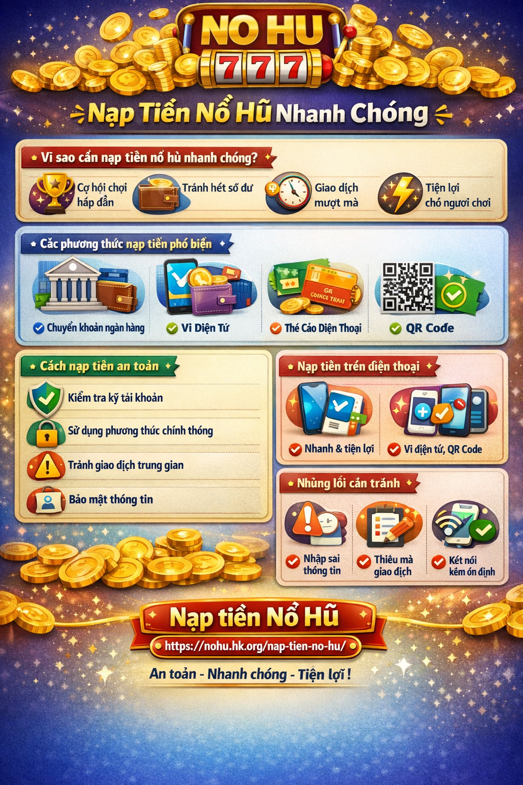 Nạp tiền Nổ Hũ an toàn, nhanh chóng